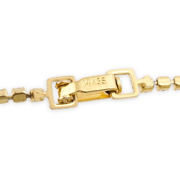 Vintage Rhinestone Tennis Bracelet Gold Plated Purple & Clear Stones - Picture 5 of 5